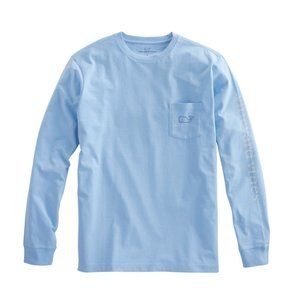 Men's Vintage Whale Long Sleeve Graphic Pocket Tee